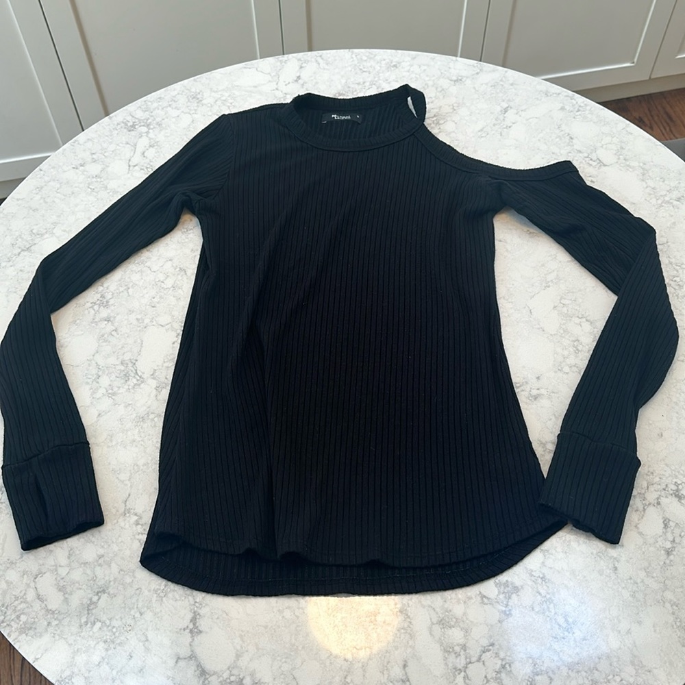 Michael Lauren ribbed cut out top